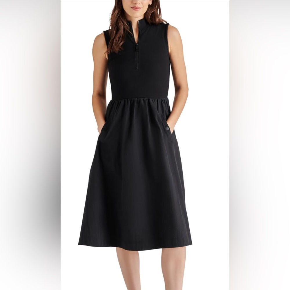 Steve Madden size S black dress. Perfect condition. Zipper in front, high neck
